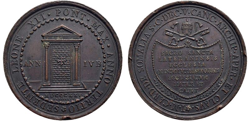 Medaglia di Benedetto XIV, Chiusura Porta Santa, 1750, AE