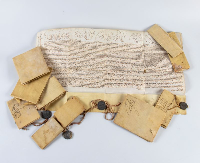 Lotto di 10 manoscritti ecclesiastici su pergamena