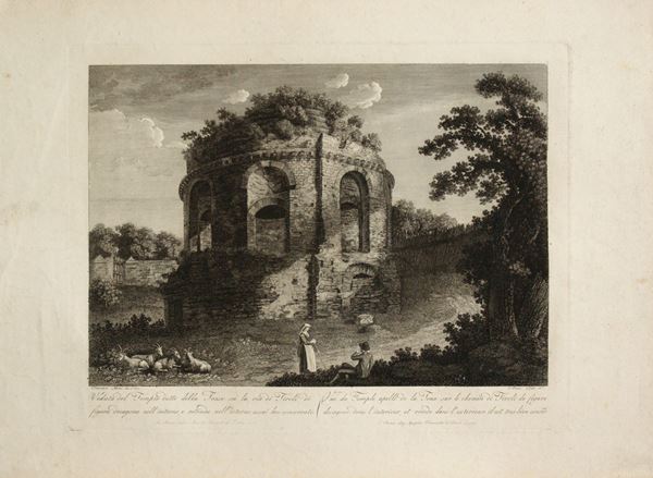 Francesco Morelli - Veduta del Tempio detto della Tosse su la via di Tivoli
