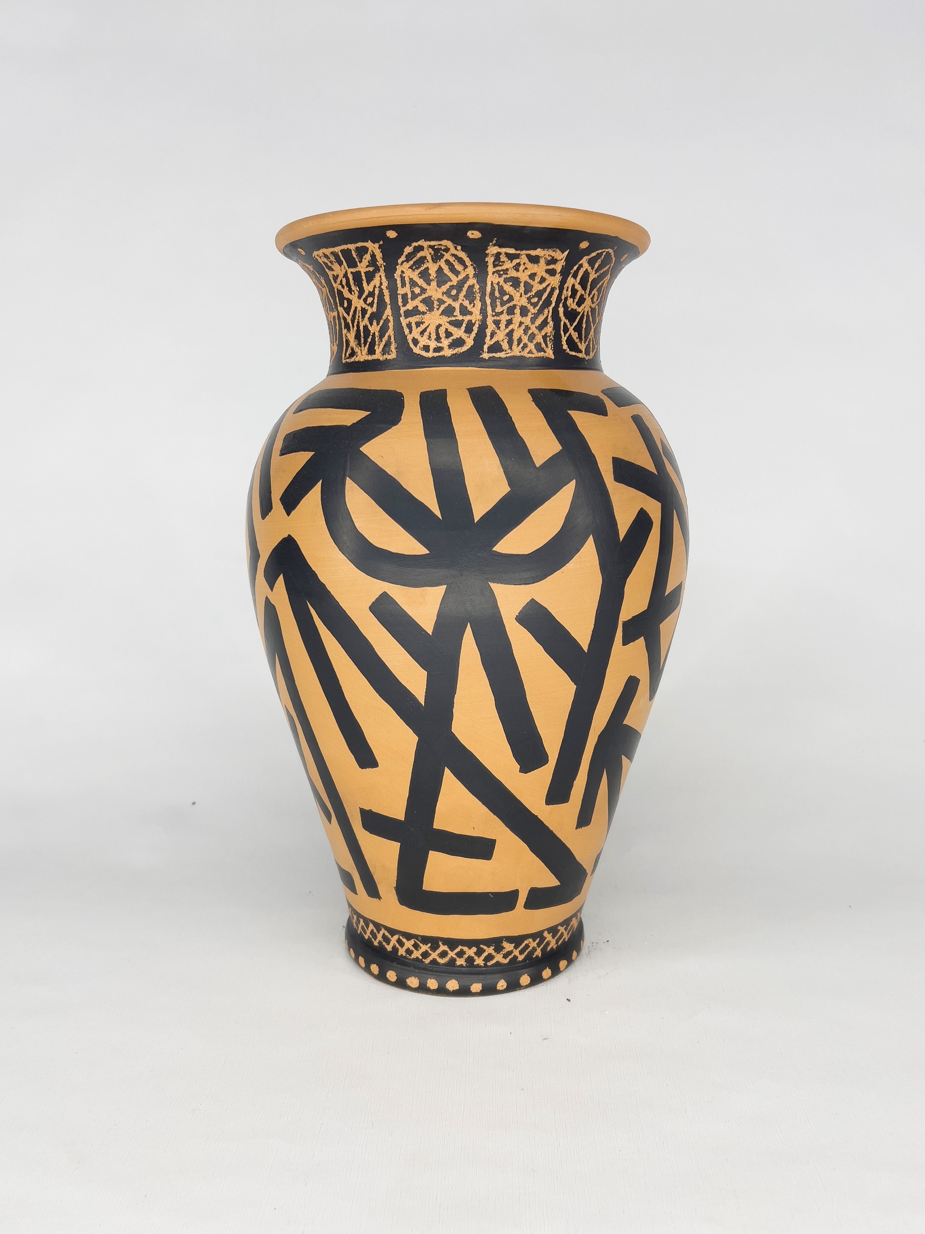 Edoardo Solomostry - Autore sconosciuto, Vaso in terracotta rossa con engobbio e cristallina