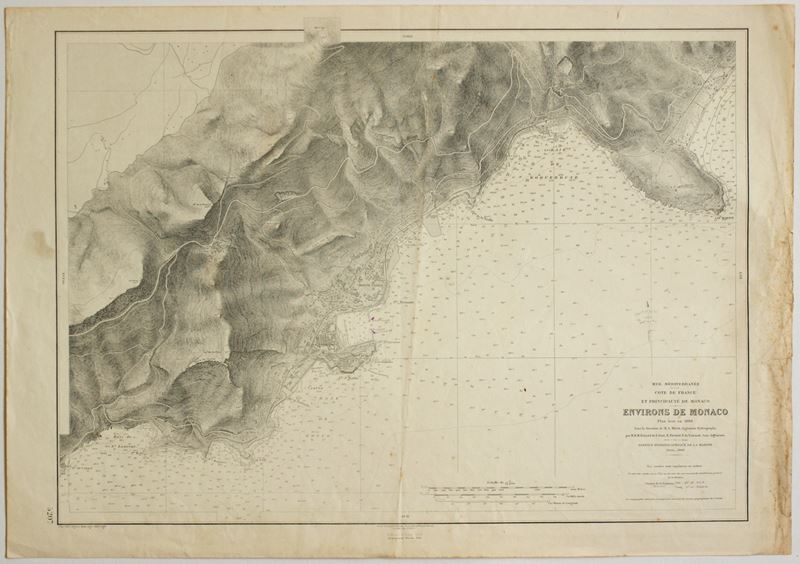 Service Hydrographique De la Marine - Environs de Monaco - Litografia, 1898 (aggiornata 1909)