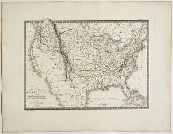 Adrien-Hubert Brué - [Mondo - USA] Carte Generale des Etats-Unis De L'Amerique Septentionale