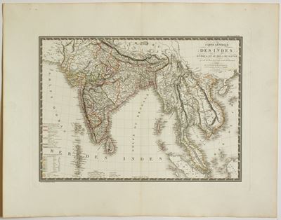 Carte générale des Indes en-deca et au-dela du Gange, acquaforte e bulino, 1821