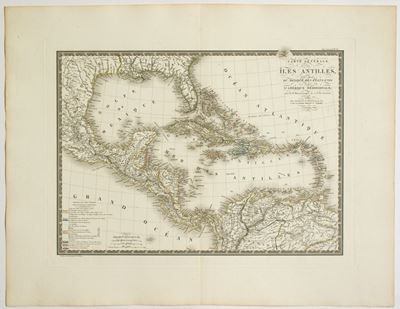 Carte Generale des Iles Antilles, d'une Partie Du Mexique des Etats-Unis en de L'Amerique Meridio...