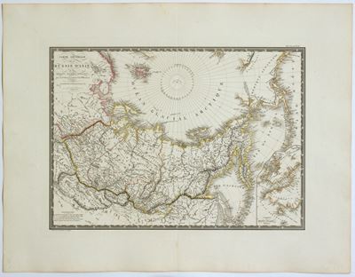 Carte générale de la Russie d'Asie et des régions polaires boreales, acquaforte e bulino
