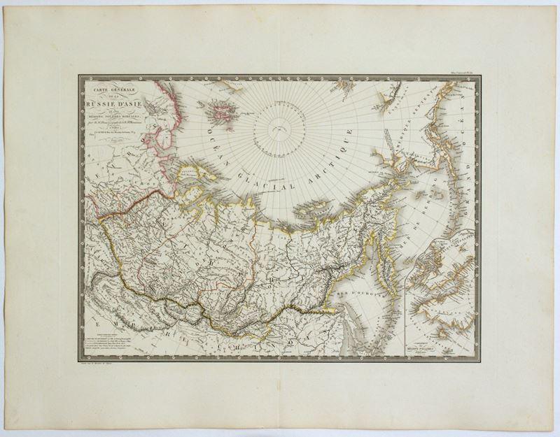 Adrien-hubert Brué - Carte générale de la Russie d'Asie et des régions polaires boreales, acquafo...