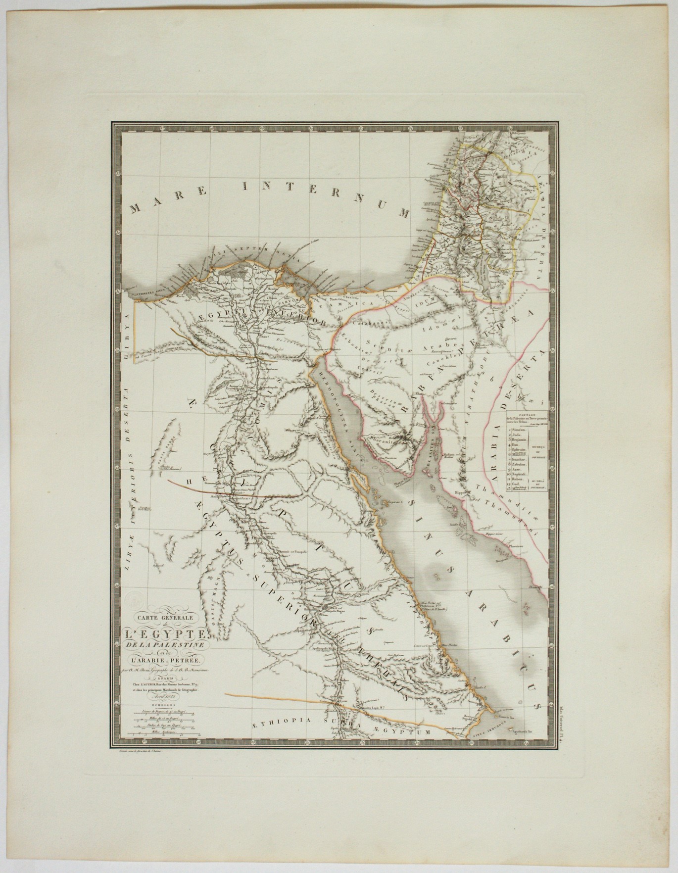 Adrien-hubert Brué - Carte generale de l'Egypte et de l'Arabie Petrée, 1822