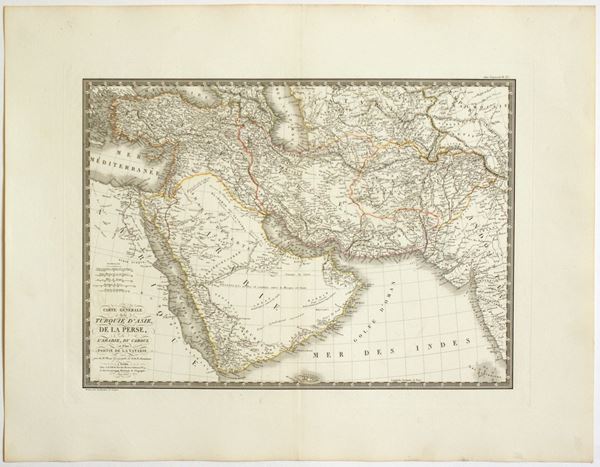 Adrien-Hubert Brué - [Mondo - Asia - Persia] Carte generale de la Turquie d'Asie, de la Perse, de l'Arabie, du Caboul et d'une partie de la Tartarie
