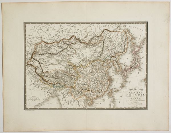 Adrien-Hubert Brué - [Mondo - Asia - China - Giappone] Carte générale de l'empire Chinois et du Japon
