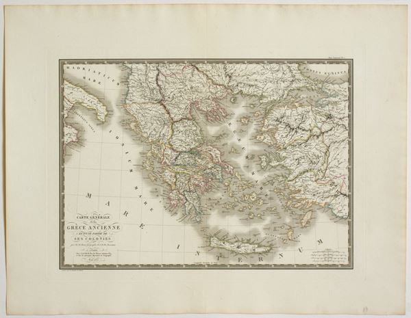 Adrien-Hubert Brué - [Europa - Grecia] Carte Generale de la Grece Ancienne Et D'Une Partie De Ses Colonies