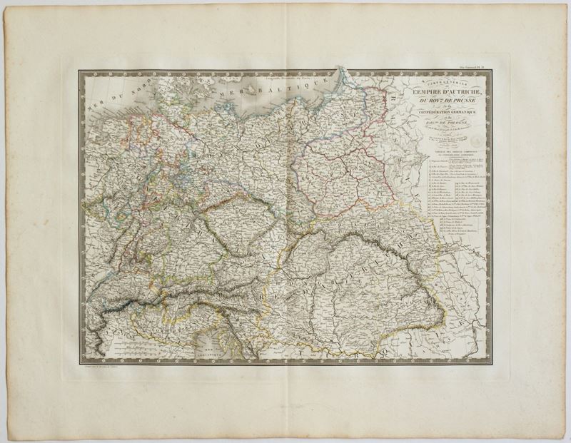 Adrien-hubert Brué - Carte generale de l'Empire d'Autriche, du Royaume de Prusse, de la Confédéra...