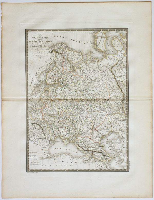 Adrien-Hubert Brué - [Europa - Polonia] Carte generale de la Russie d'Europe et du Royaume de Pologne