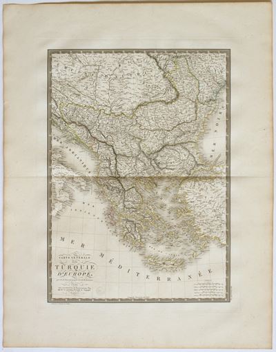 Carte générale de la Turquie d'Europe, acquaforte e bulino, 1820