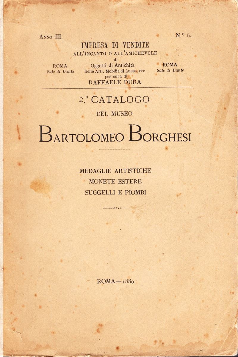 SAMBON G. - DURA R., Catalogo del Museo Bartolomeo Borghesi: Medaglie artistiche e del Rinascimen...