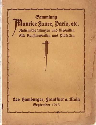 Hamburger Leo, Catalogo della collezione di monete e medaglie italiane di Maurice Faure