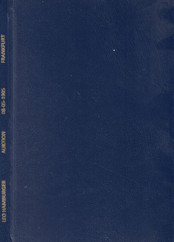 HAMBURGER L. - Frankfurt an Main, 8 - May, 1905.Catalog munzen und medaillen ……eine sammlung Salzburger ….  Sammlung von Brandt… pp. vi - 126, nn. 2590, tavv. 9. ril tutta similpelle con scritte sul dorso, interno prime 30 pag.  tagliate in basso a Sx nell angolo. interno buono stato, Rossi, 733.