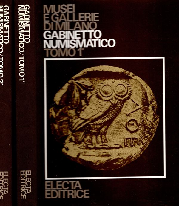 BELLONI Gian Guido -  Gabinetto Numismatico. Tomo I. Monete greche, Romane repubblicane e imperiali.  Milano, 1977.  Pp. 240, ill. nel testo. ril. ed. buono stato. 772 monete antiche descritte e illustrate.Tomo II. Monete medioevali italiane descritte tipo Venezia, Malta.  Milano, Castelleone, ecc. Pp. 243 – 401. Ill. nel testo. ril. ed. con cofanetto, ottimo stato. Circa 700 monete descritte e illustrate.