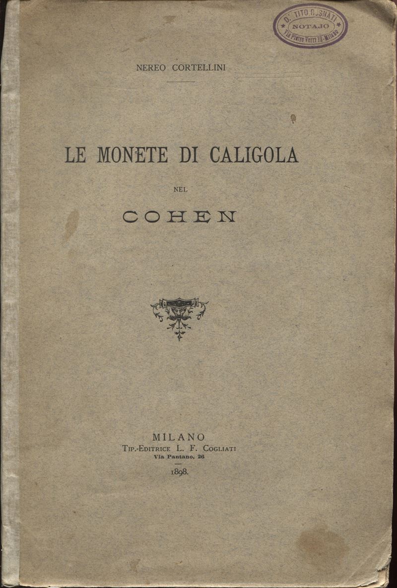 Cortellini, Le monete di Caligola nel Cohen