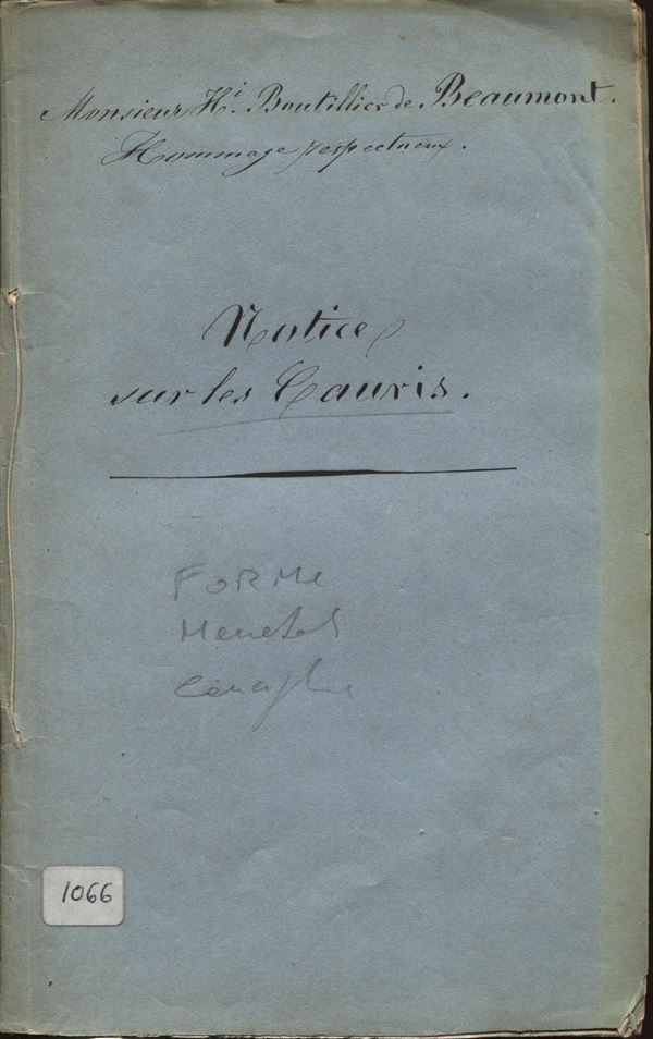SEGUIN M.F. - Notice sur les Cauris. Paris? 1863.  pp 21. brossura ed. sciupata buono stato, molto raro.
