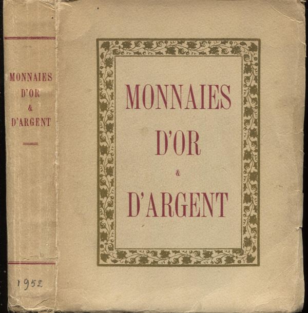 TARDY. -  Monnaies d’Or & d’Argent. Paris, 1951.  Pp. 244,  tavv. 22 a colori. ril. ed. buono stato, raro.