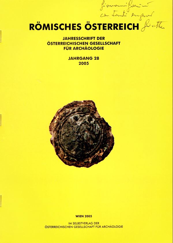 DEMBSKI Gunther. - Der romischer munzschatzfund von Gosseling in Karnten.  Wien, 2005.  pp 41 - 128,  tavv. 45. rilegatura editoriale, ottimo stato. importante lavoro di documentazione di un ripostiglio con 1361 monete descritte e illustrate.con dedica autografato.
