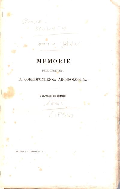 JHAN O., Giove Polieo in Atene - Lipsia, 1865