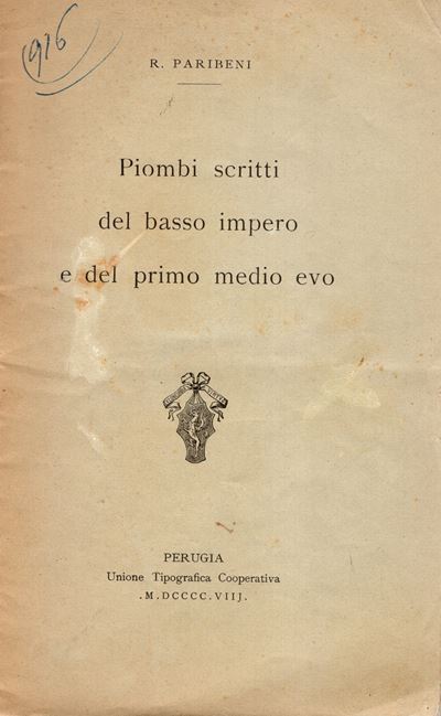 Paribeni R., Piombi scritti del basso impero e del primo medioevo