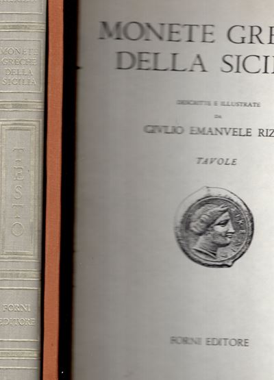 RIZZO, Givlio Emanuele - Monete greche della Sicilia, Bologna, anni '70, volume con tavole in fot...