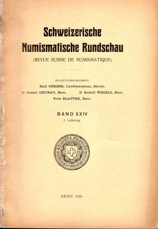 BERNHARD Oscar. - Aesculapius und die Asklepiaden auf romischen munzen. Bern, 1926. pp 129-141, tavv. 2.brossura editoriale sciupata, interno ottimo stato, importante e raro lavoro.