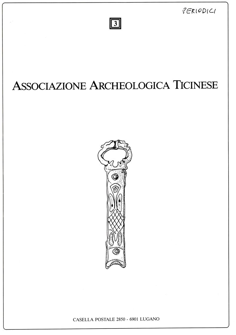 ASSOCIAZIONE ARCHEOLOGICA TICINESE. N. 3. Lugano, 1989. pp 32, illustrazioni nel testo. brossura ...