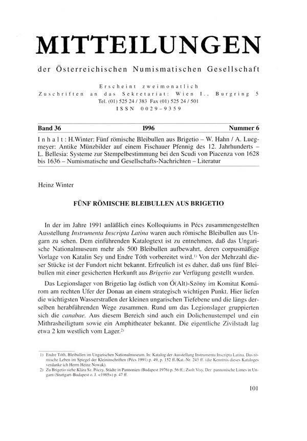 BELLESIA  L . - Systeme zur spempelbestimmung bei den scudi von Piacenza von 1628 bis 1636. Wien, 1996.  pp 110-117, tavole 1. brossura editoriale, ottimo stato. raro