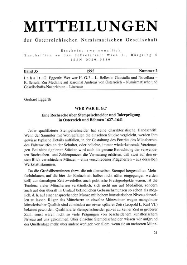BELLESIA L. - Guastalla und Novellara. Wien, 1995.  pp 26-31, tavole 1. brossura editoriale, buono stato.