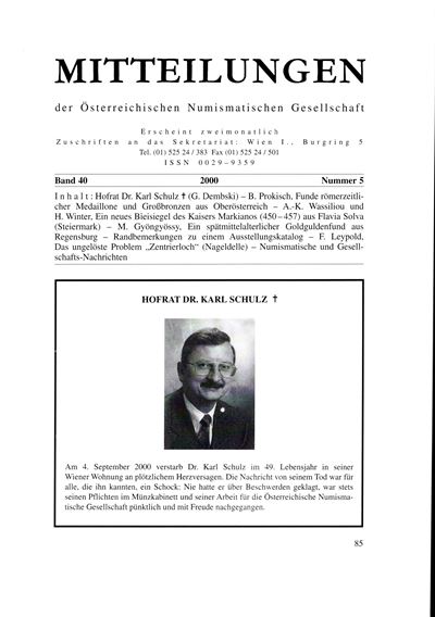 Prokisch Bernhard, Funde romerzeitlicher Medaillone und Grossbronzen aus Oberösterreich