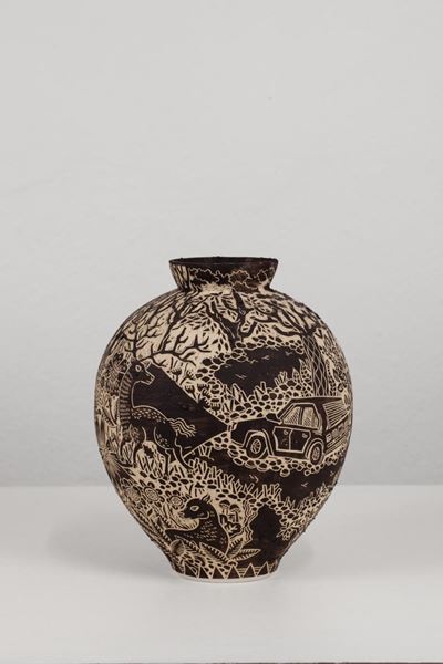 Autore del 1987, Nel bosco - Gres, 23,5 x 19 cm