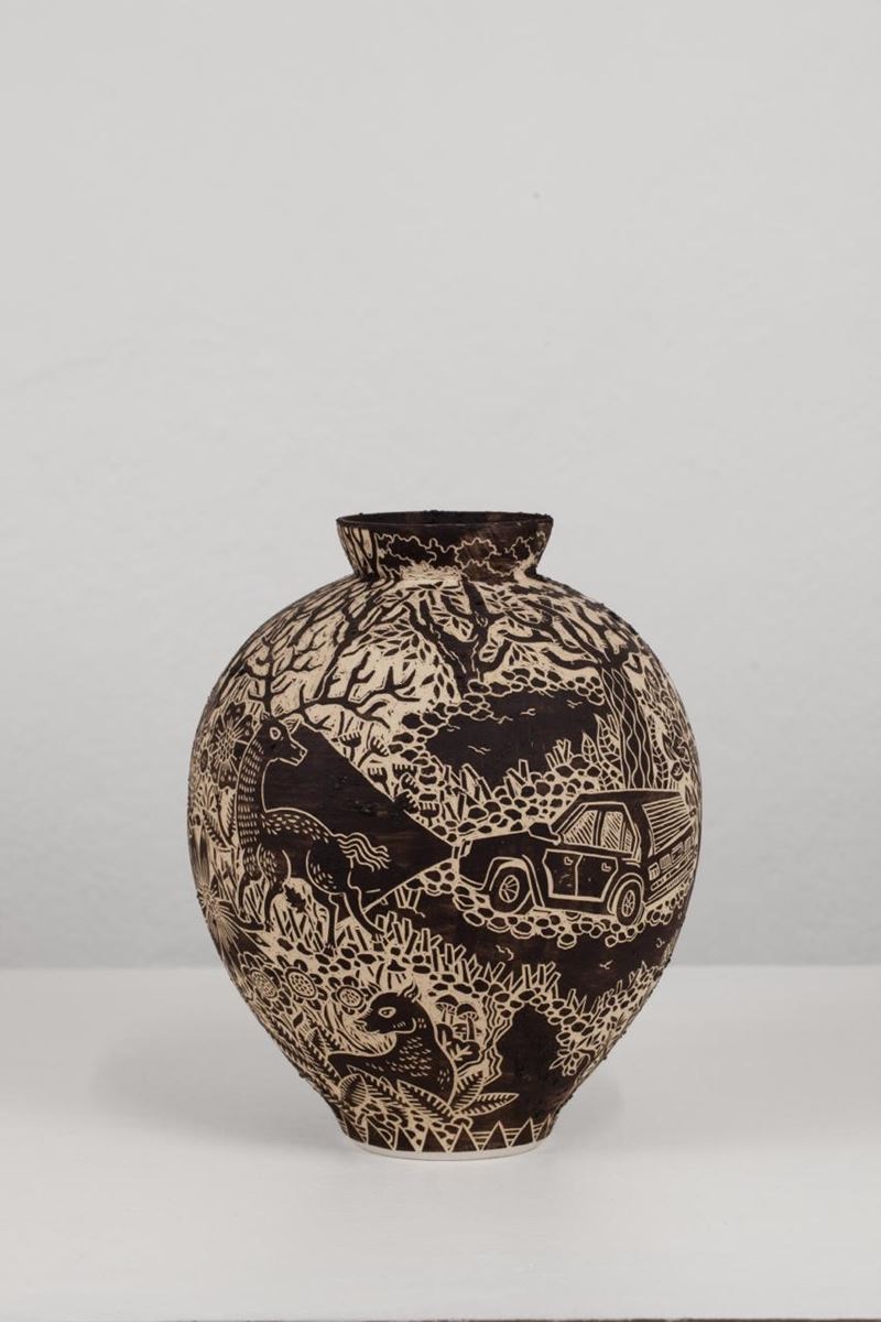 Clara Holt - Autore del 1987, Nel bosco - Gres, 23,5 x 19 cm