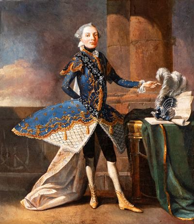 Charles Joseph Flipart, Ritratto del cantante castrato Carlo Scalzi, olio su tela