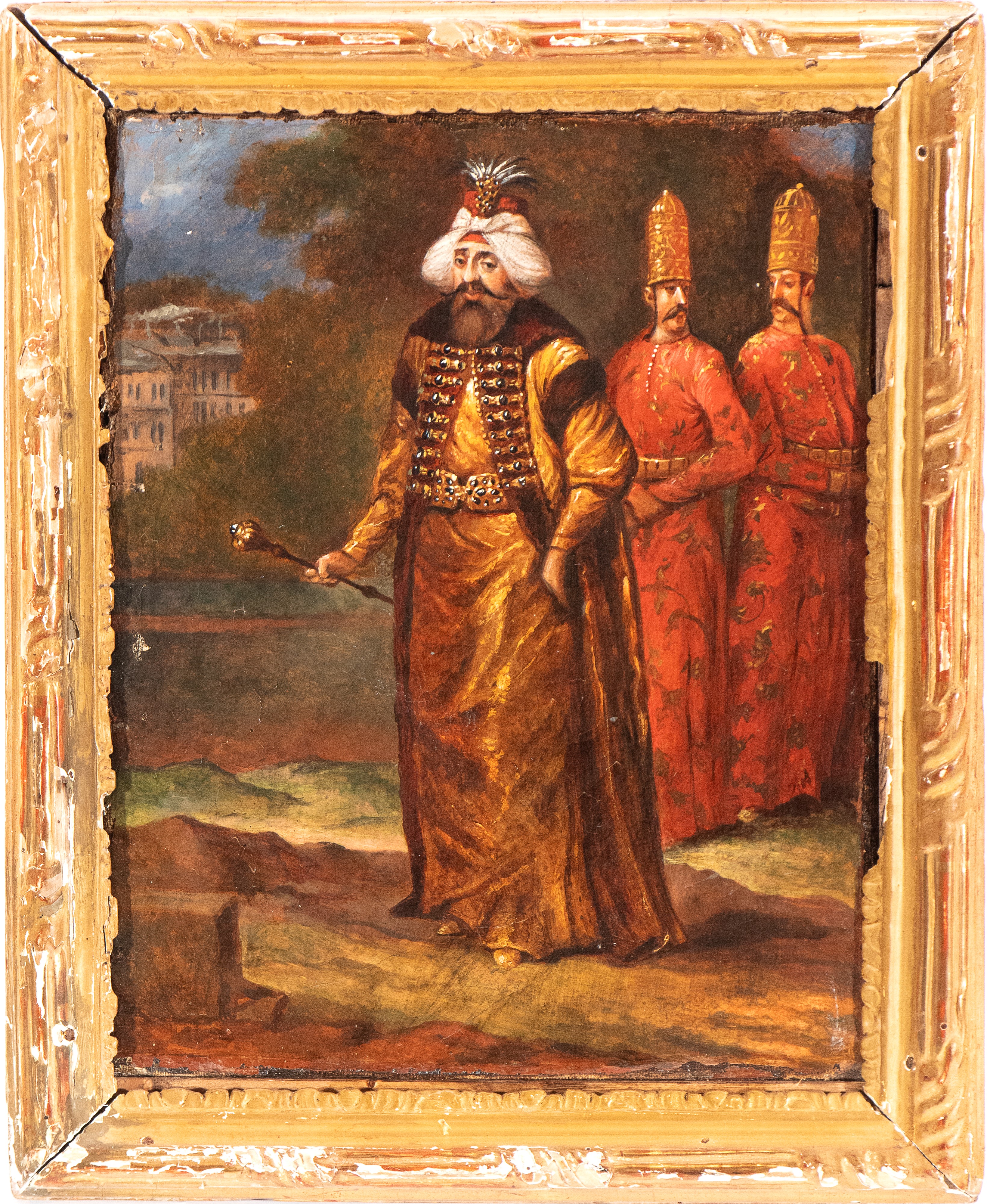 Jean Baptiste Vanmour - Il Sultano Ahmed III e due seguaci, olio su tela