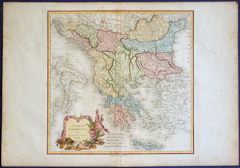 Robert De Vaugondy - Mappa della Turchia Europea