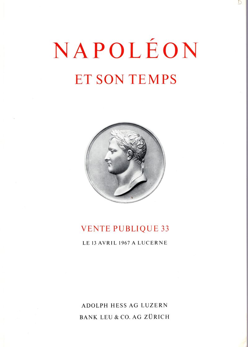 HESS A., Vente 33. Napoleons et son temps