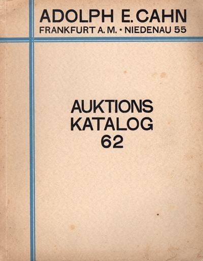 Cahn E. A., Auction 62. Frankfurt A.M., 15 gennaio 1929 - Rheinische Sammlung von Münzen des Mitt...
