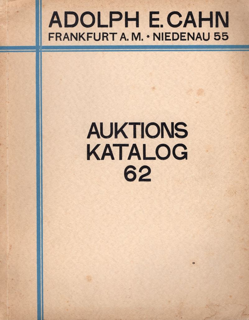 Cahn E. A., Auction 62. Frankfurt A.M., 15 gennaio 1929 - Rheinische Sammlung von Münzen des Mitt...