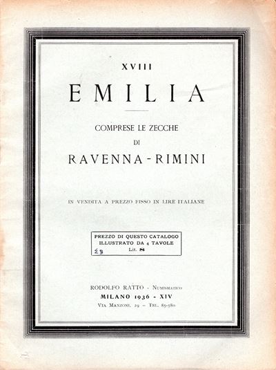 RATTO R., Listino a prezzi fissi N. XVIII, Milano, 1936