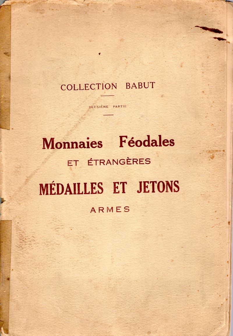 BOURGEY, Paris, 5/7 - Décembre, 1927. Collection Babut, Monete e Medaglie