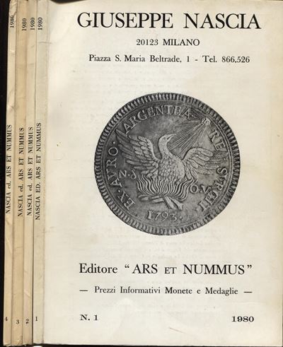 ARS ET NUMMUS, Listini a prezzo fisso (4 fascicoli) - Milano, 1980