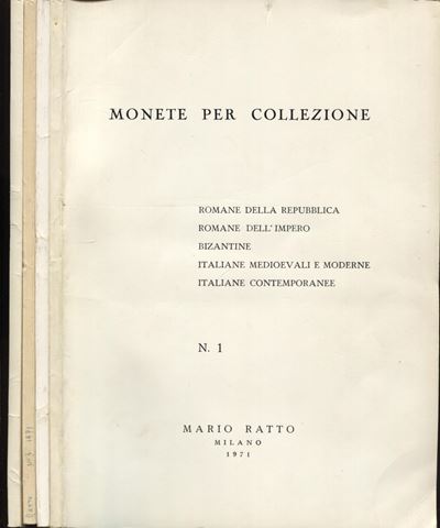 RATTO M., Listini a prezzo fisso 1971, 4 fascicoli completi con tavole