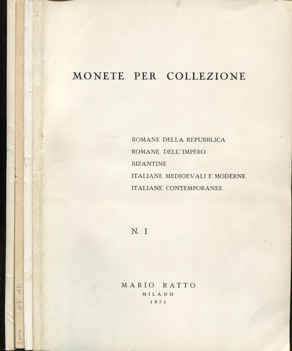 RATTO  M. -  Listini a prezzo fisso  1971 ( 4 fascicoli) completo. con tavole. ril. ed buono stato. rari. No resi