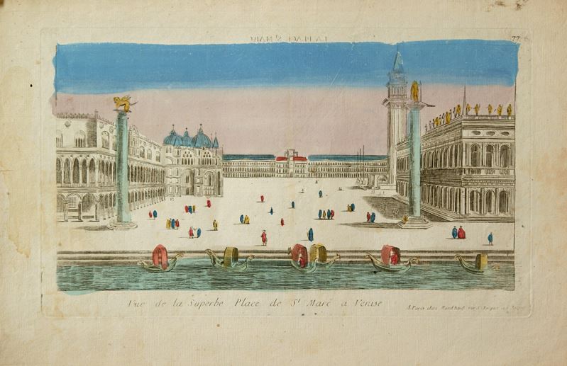 Louis Joseph Mondhare - Vue de la Superbe Place de St Marc à Venise, bulino e acquaforte