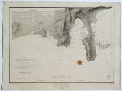 Plan de la rade de Villefranche: du port de Nice et du golfe de S. Ospizio, litografia