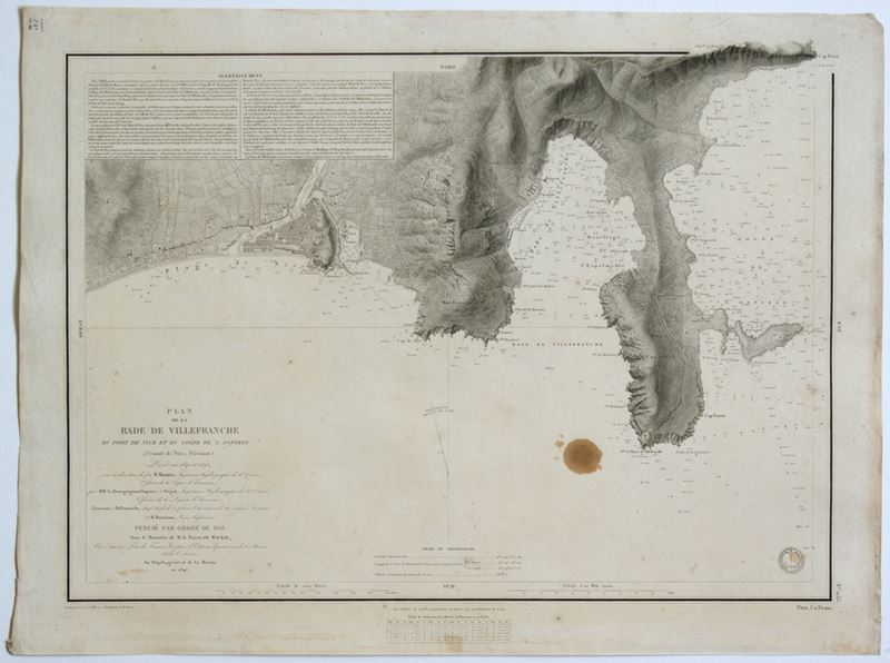 Dépôt Général De la Marine - Plan de la rade de Villefranche: du port de Nice et du golfe de S. O...