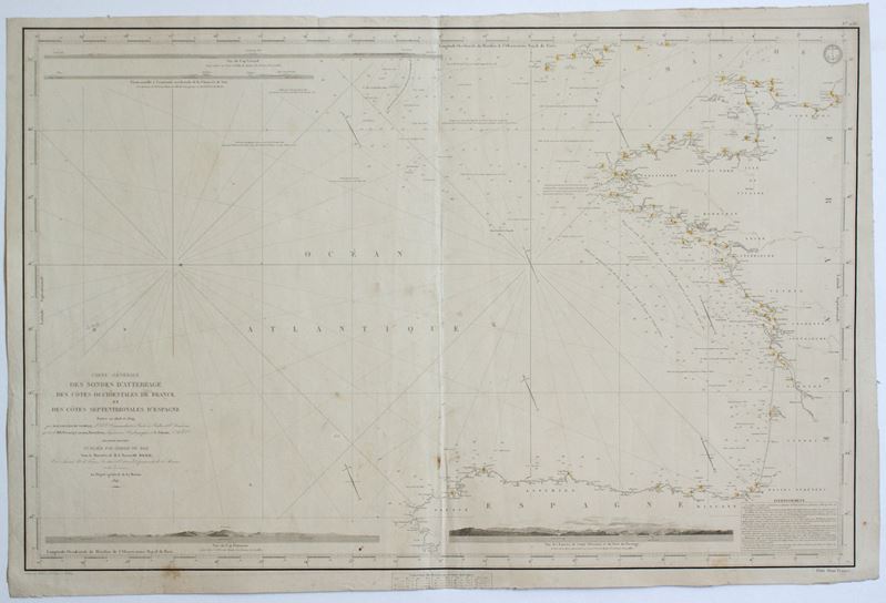 Dépôt Général De la Marine - Carte générale des sondes d'alterrage des côtes occidentales de Fran...